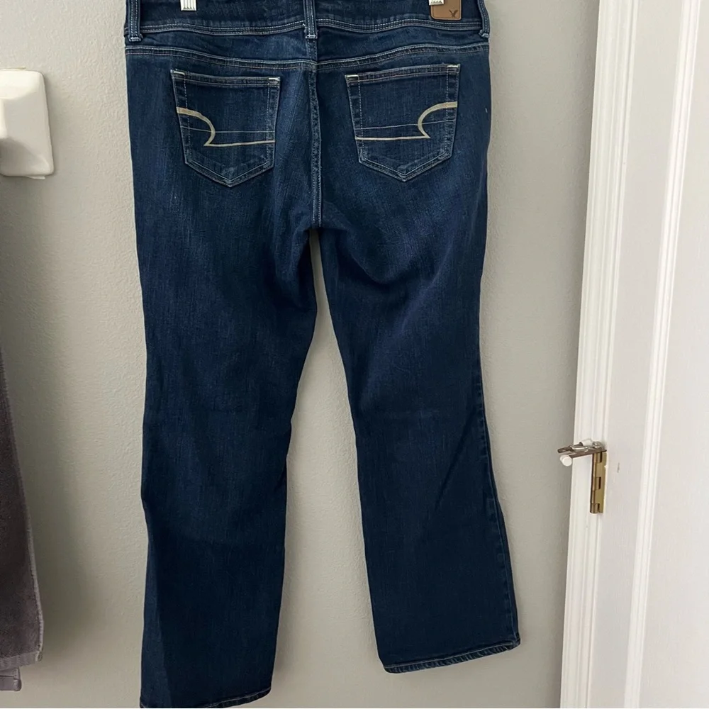 American Eagle Mid Rise Waisted Slim Boot Dark Wash Jeans Sz 12